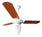 Ventilador de teto Ventex Rico com 3 pás de MDF mogno estrutura branco, 1.1m de diâmetro