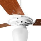 Ventilador de teto Ventex Rico com 3 pás de MDF mogno estrutura branco, 1.1m de diâmetro