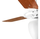 Ventilador de teto Ventex Rico com 3 pás de MDF mogno estrutura branco, 1.1m de diâmetro