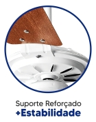 Ventilador de teto Ventex Rico com 3 pás de MDF mogno estrutura branco, 1.1m de diâmetro