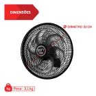 Ventilador De Parede Tron Oscilante Premium 50cm 140w 6 Pás Polipropileno Preto