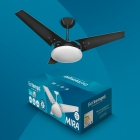 Ventilador de Teto Lustre Borda Infinita Pás MDF LED Amarelado 3000K Beltempo Mira