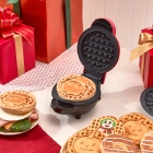 Mini máquina de waffles com 7 pratos de Natal intercambiáveis Dash Color Red