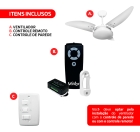 Ventilador De Teto Nina Branco Com Controle Remoto Compatível Com Alexa