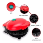 Máquina De Fazer Waffle Mini Grill Panqueca Elétrica Cor Vermelho
