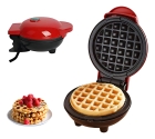 Máquina De Fazer Waffle Mini Grill Panqueca Elétrica Cor Vermelho