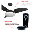 Ventilador De Teto Ventex Nina Preto Com Controle Remoto Compatível Com Alexa