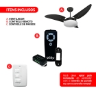 Ventilador De Teto Ventex Nina Preto Com Controle Remoto Compatível Com Alexa