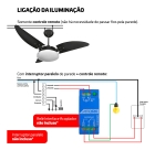 Ventilador De Teto Ventex Nina Preto Com Controle Remoto Compatível Com Alexa
