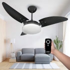 Ventilador De Teto Nina Preto Com Controle Remoto Compatível Com Alexa