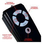 Ventilador De Teto Nina Preto Com Controle Remoto Compatível Com Alexa