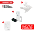 Ventilador De Teto Aventador Branco Com Controle Remoto Compatível com Alexa