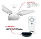 Ventilador De Teto Nina Branco Com Controle Remoto Compatível Com Alexa