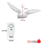 Ventilador De Teto Nina Branco Com Controle Remoto Compatível Com Alexa