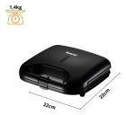 Sanduicheira e Grill Elétrica 750W Lanches Dupla Antiaderente Preta Amvox AMS 370 BLACK