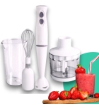 Mixer Portatil 3x1 250w Batedor Potente Triturador Bak Cor Branco