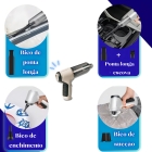Mini aspirador e soprador de pó portátil usb recarregável cor cinza
