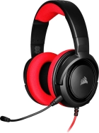 Fone Headset Corsair para Jogos HS35 Stereo Gaming - Preto/Vermelho