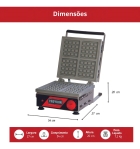 Máquina De Waffle Quadrada Simples Mwqs - Croydon Cor Preto
