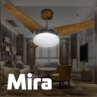 Ventilador De Teto Beltempo Mira Led 6500k Preto/imbuia Estrutura Preto Pás Imbuia Diâmetro 1.01 m Material das pás Madeira Quantidade de pás 3