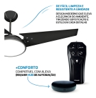 Ventilador Teto Preto Led 3000k + Controle Beltempo Diâmetro 1.17 m Material das pás MDF Quantidade de pás 3