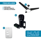 Ventilador Teto Preto Led 3000k + Controle Beltempo Diâmetro 1.17 m Material das pás MDF Quantidade de pás 3