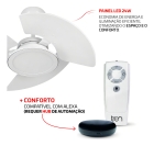 Ventilador De Teto Tron Aventador Led Branco Com Controle Remoto Compatível Com Alexa
