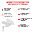 Ventilador De Teto Tron Aventador Led Branco Com Controle Remoto Compatível Com Alexa