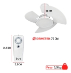 Ventilador De Teto Tron Aventador Led Branco Com Controle Remoto Compatível Com Alexa