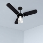 Ventilador De Teto Korzen Com 3 Pás Ventidelta Ventura Estrutura Preto Pás Preto Material Das Pás Madeira