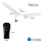 Ventilador Teto Branco Led 3000k + Controle Beltempo Diâmetro 1.17 m Material das pás MDF Quantidade de pás 3