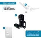 Ventilador Teto Branco Led 3000k + Controle Beltempo Diâmetro 1.17 m Material das pás MDF Quantidade de pás 3