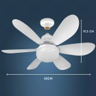 Ventilador De Teto Lâmpada Led Controle Bocal E27 Potente