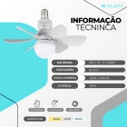 Ventilador De Teto Lâmpada Led Controle Bocal E27 Potente