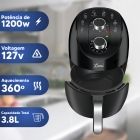 Fritadeira Sem Oleo Air Fryer Facil E Rapido 3,8 Litros 1200w Rfe:7004 Coleção Fit Lumi