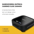 Grill Sanduicheira Eletrica Cadence Antiaderente Chapa Misteira Hamburguer Click Tostex Luz Indicadora San400 Preto