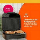 Grill Sanduicheira Eletrica Cadence Antiaderente Chapa Misteira Hamburguer Click Tostex Luz Indicadora San400 Preto