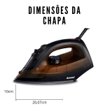 Ferro De Passar Roupa A Seco Amvox Af 1606 Cor Preto