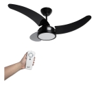 Ventilador De Teto Búzios Max Led Preto Com Controle Remoto Compatível Com Alexa