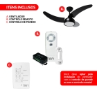 Ventilador De Teto Búzios Max Led Preto Com Controle Remoto Compatível Com Alexa