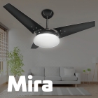 Ventilador De Teto Preto Led 6500k + Controle Beltempo Diâmetro 1.01 m Material das pás MDF Quantidade de pás 3