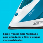 Ferro De Passar A Vapor Com Base Antiaderente Fx2100 Cor Azul E Branco