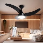 Ventilador De Teto Búzios Max Led Preto Com Controle Remoto Compatível Com Alexa