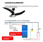 Ventilador De Teto Búzios Max Led Preto Com Controle Remoto Compatível Com Alexa