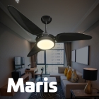 Ventilador De Teto Preto Led 3000k + Controle Beltempo Diâmetro 1.05 m Material das pás Plástico Quantidade de pás 3