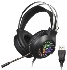 Headset Gaming Sate King Fight GH-551 RGB 7.1 Surround com Fio USB - Preto