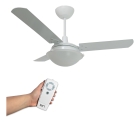 Ventilador De Teto Citrino Branco Tron Com Controle Remoto Compatível Com Alexa