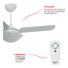 Ventilador De Teto Citrino Branco Tron Com Controle Remoto Compatível Com Alexa