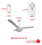 Ventilador De Teto Citrino Branco Tron Com Controle Remoto Compatível Com Alexa