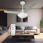Ventilador De Teto Citrino Branco Tron Com Controle Remoto Compatível Com Alexa